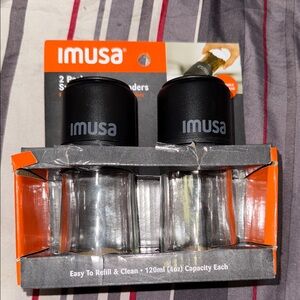 IMUSA Black Salt and Pepper Grinders Set